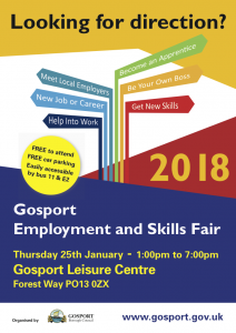 Gosport Employment and Skills Fair 2018 advertisement
