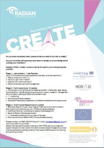 Create business start up course promotional leaflet