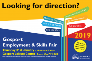 Gosport Employment and Skills Fair 2019 advertisement